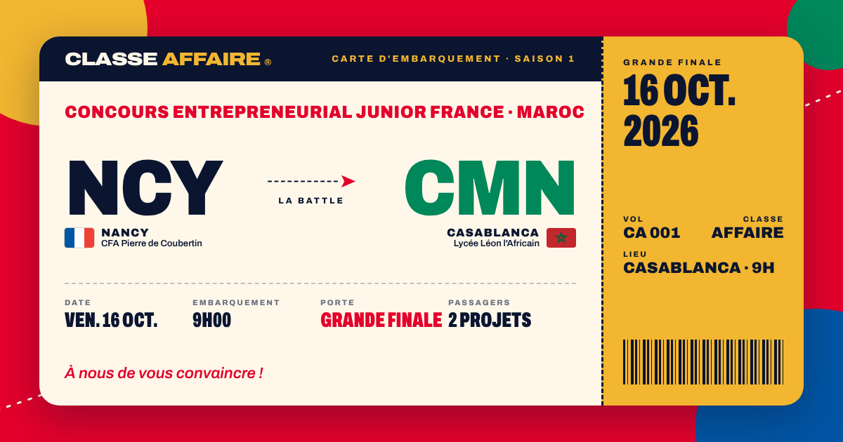 FINALE CLASSE AFFAIRE – SAISON 1 : concours entrepreneurial