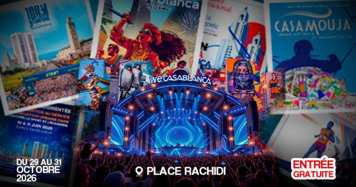 WeCasablanca Festival 2026 : trois soirées de concerts gratuits à la Place Rachidi